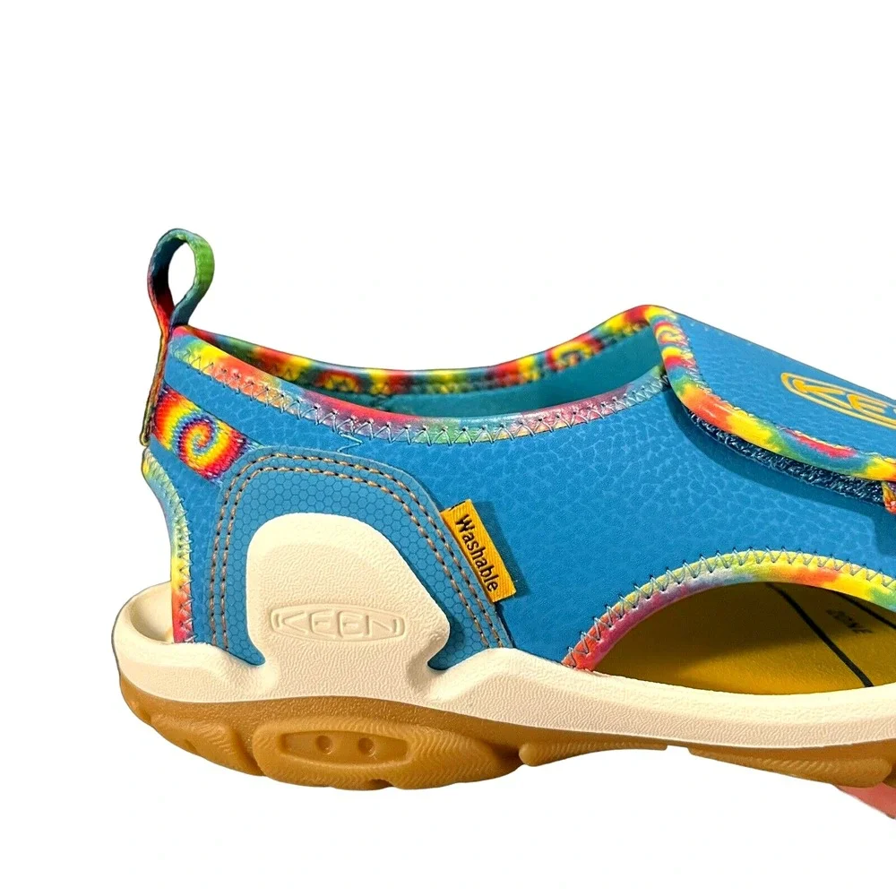 KEEN Youth Girls Sport Outdoor‎ Sandals Size 4 Blue- Tie Dye Adjustable Washable